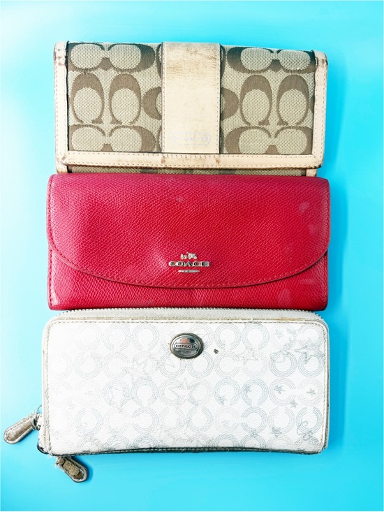 Handbags - COACH Project Long Wallet Bundle Lot Leather Monogram Zip Flaw Red